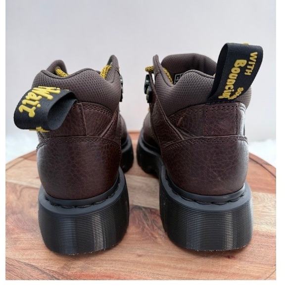 Dr Martens Woodard Boots Brown Leather Chunky Robust Sole Lace Up Size 7 M/ W 8 - Picture 4 of 9